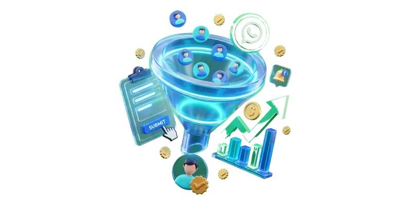 Site com botões de WhatsApp e formulários para gerar leads