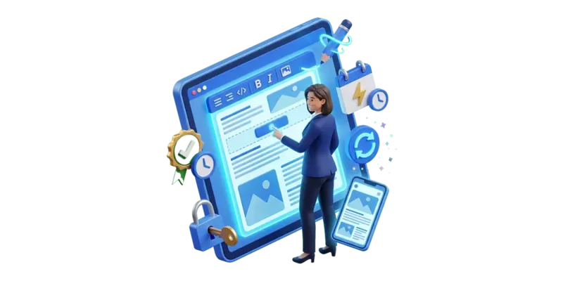 Site 100% gerenciável para atualizar o conteúdo a qualquer momento