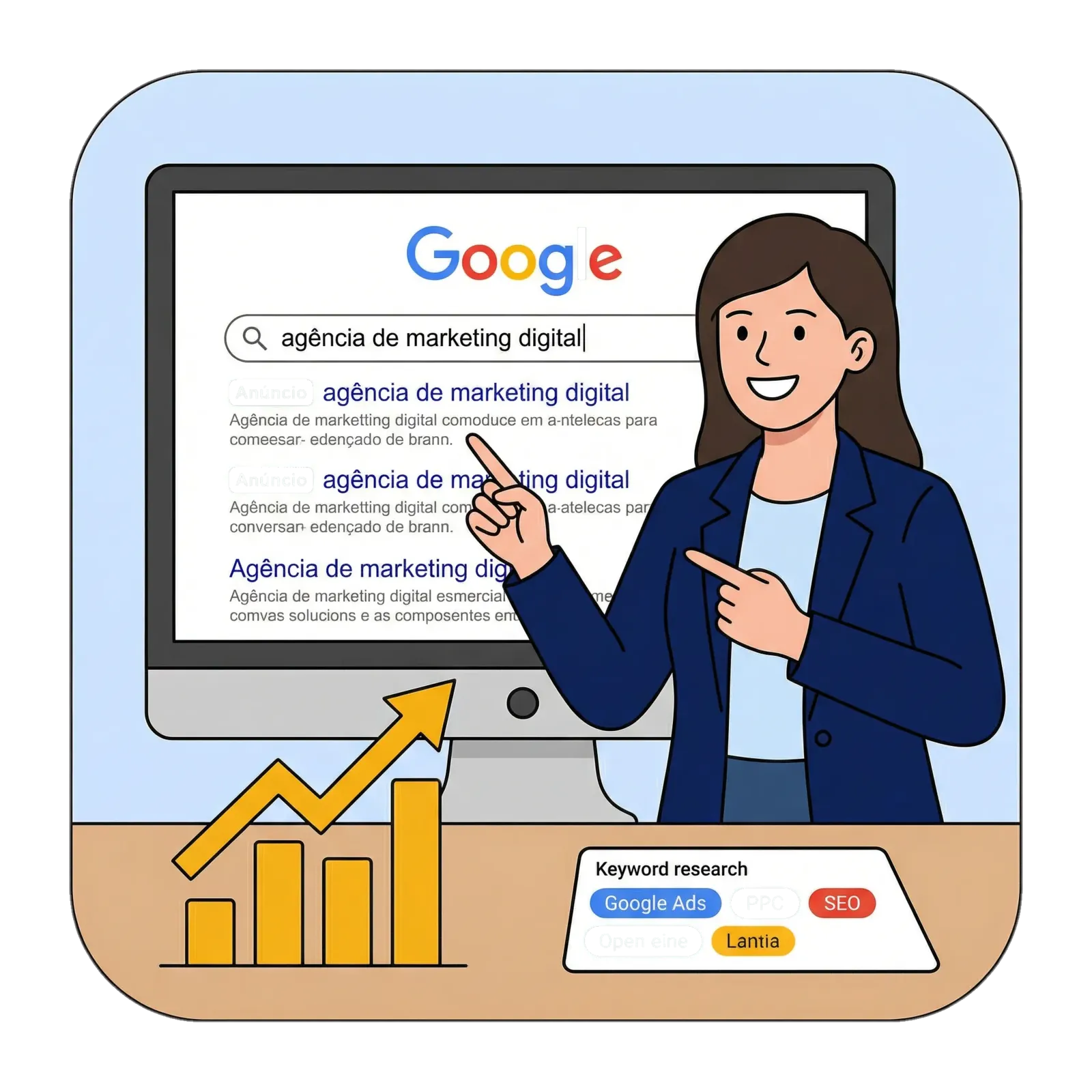 Cliente pesquisando no Google com intenção real de compra