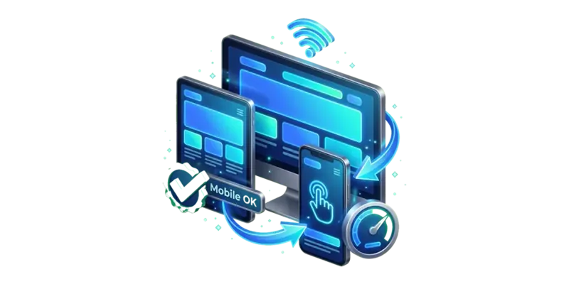 Design responsivo adaptado para celular, tablet e computador