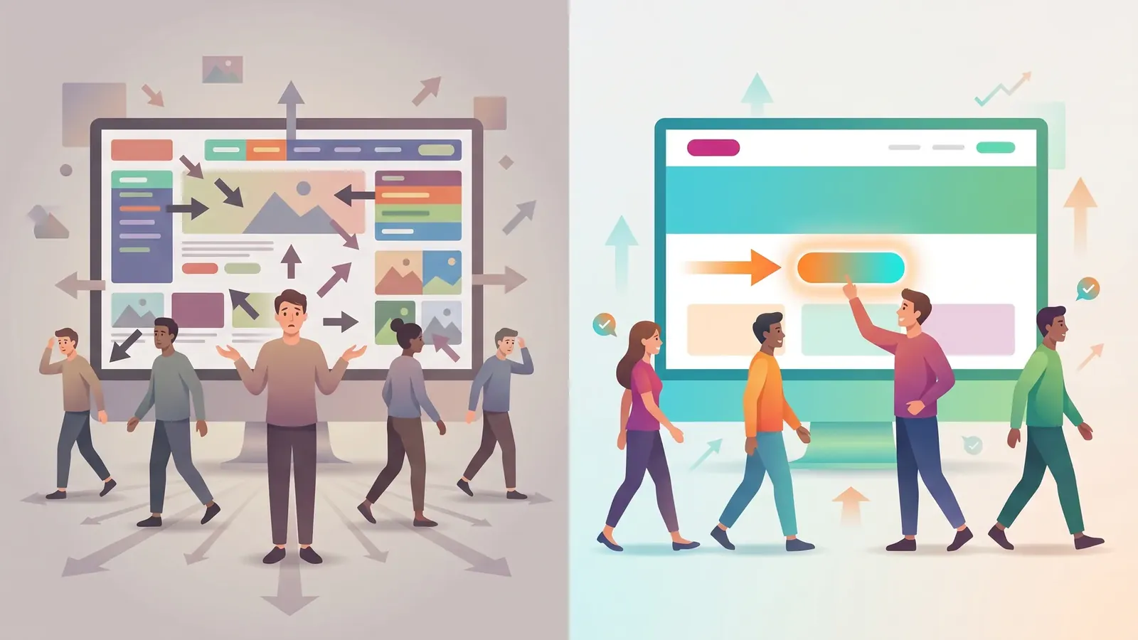 Home dispersa versus landing page focada na conversão