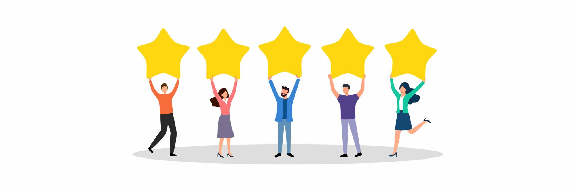 Avaliações cinco estrelas de clientes no Google Meu Negócio