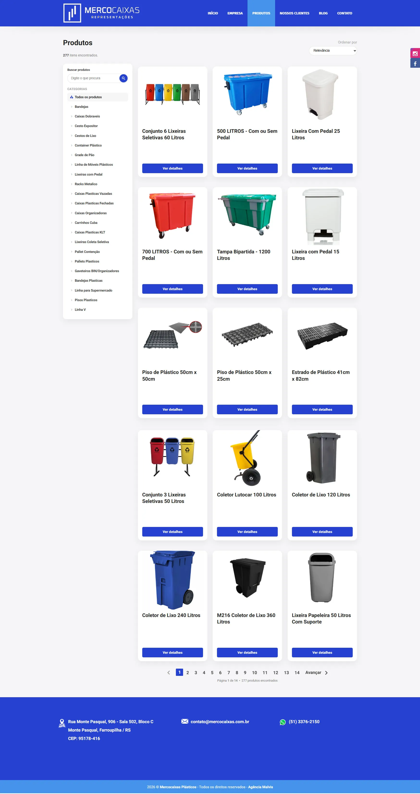 Novo layout de listagem de produtos Mercocaixas
