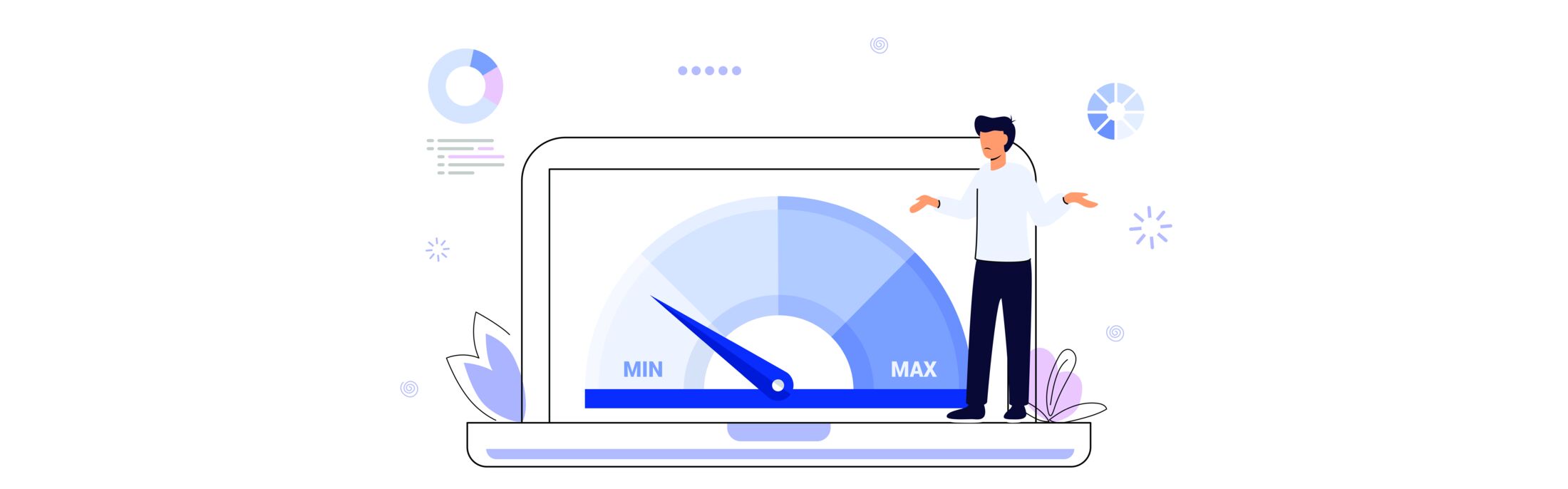 Site lento com velocímetro de carregamento no mínimo